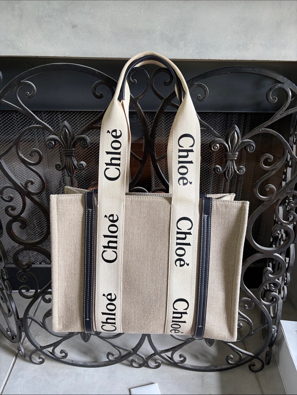 Chloe Medium Woody Tote Bag NWT Blue - Picture 7 of 11